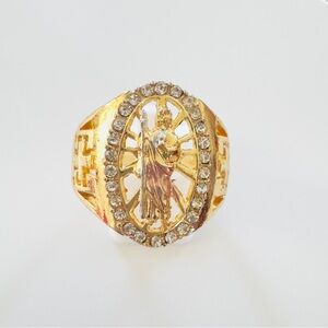 14K Gold Plated Tricolor Saint Jude Ring 11.5. New